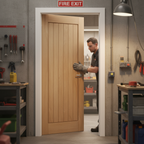 Premium Oak FD60 Fire Door with 1 Hour Fire Rating - Engineered for Strength and Stability