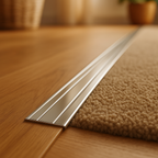 900mm Self-Adhesive End Door Profile in Polished Silver Finish - detail view