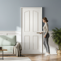 Premium Internal Primed Textured 4 Panel Arch Top Door - Trimmable Hollow Core Construction