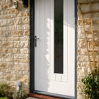 External Composite Door with 1 Light Obscure Glass Finish in White - detail view