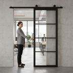 Premium Clear Glazed Sliding Door with Top Mounted Track System - Ideal for Barn Conversions and Stylish Interiors