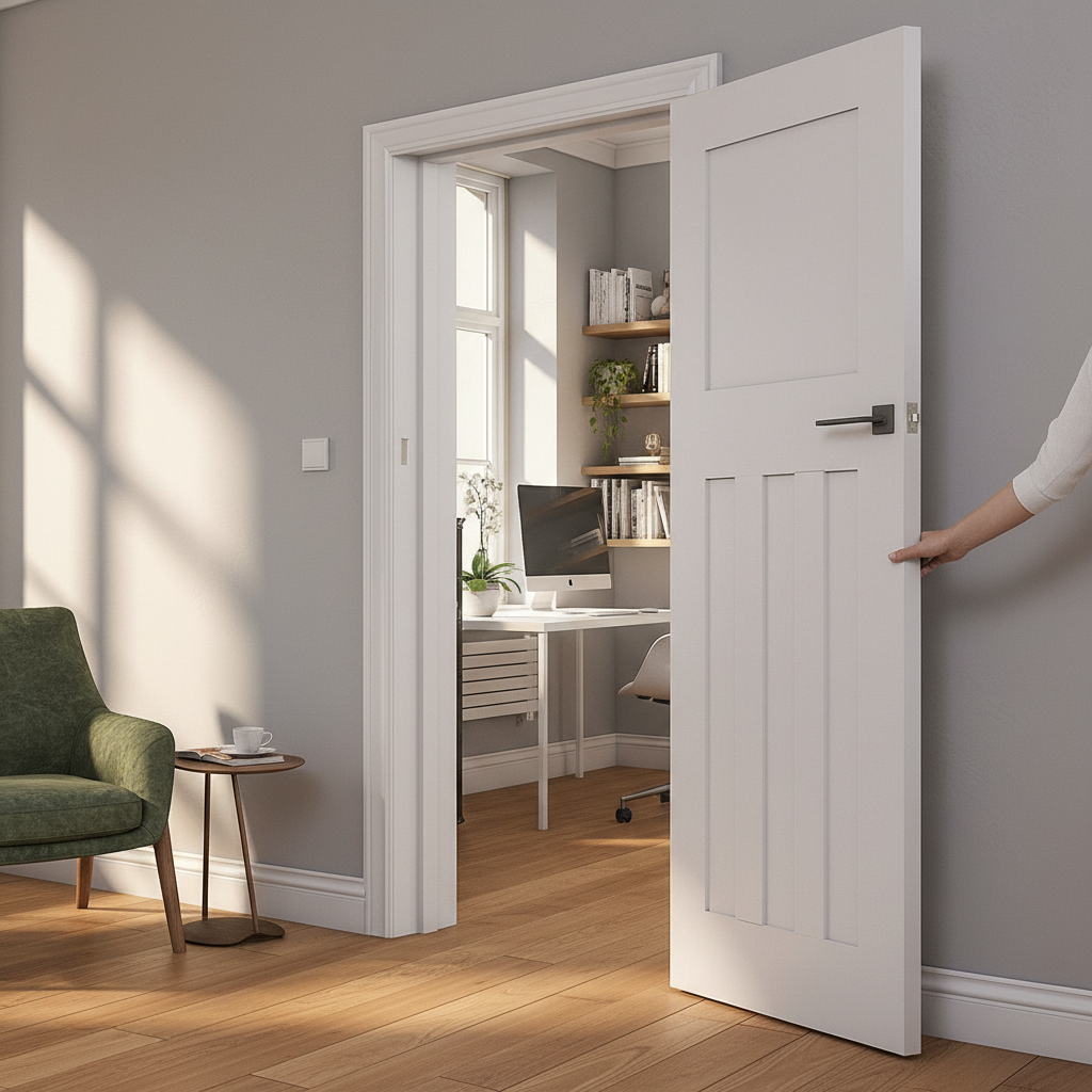 Premium Shaker Panelled White Interior Door - Solid Core Construction with 10 Year Warranty and Bespoke Size Options