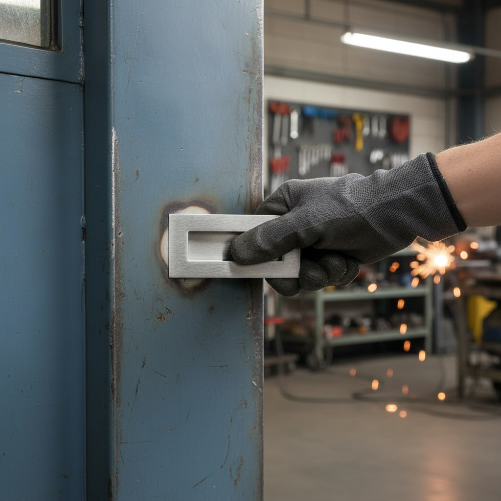 Professional Rectangular Flush Pull Handle with Satin Stainless Steel Finish - Fire Door Rated with 10 Year Mechanical Guarantee