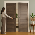Premium Double Pocket Door Set with Galvanised Steel Frame and Adjustable Runners for Smooth Operation