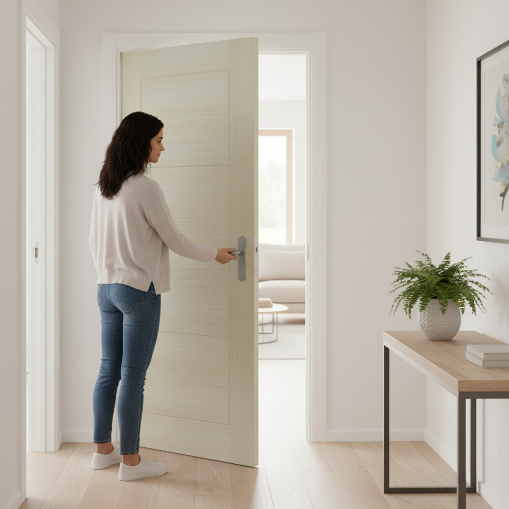 Premium Fully Finished Endure Laminate Ladder Door in Blonde Oak with Lifetime Guarantee for Modern Homes
