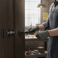 Premium Twist Internal Lever Handle on Round Rose Latch Pack, Stylish Matt Black Finish with Ball Bearing Hinges for Contemporary Doors
