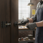Premium Twist Internal Lever Handle on Round Rose Latch Pack, Stylish Matt Black Finish with Ball Bearing Hinges for Contemporary Doors