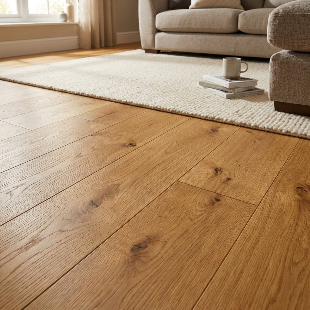 5mm Thick Rustic Oak Rigid Core Vinyl Flooring - Lifestyle Collection - detail view