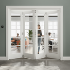 Premium Industrial Style Room Divider with Bi-Folding Doors, High-Quality Track System, and Customizable Configurations