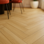 Herringbone LVT Flooring in Vancouver Oak - 5mm Anti-Microbial Rigid Core - detail view
