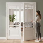 Premium Solid White Internal Clear Glazed Door Pair - Traditional Design Available in Multiple Sizes