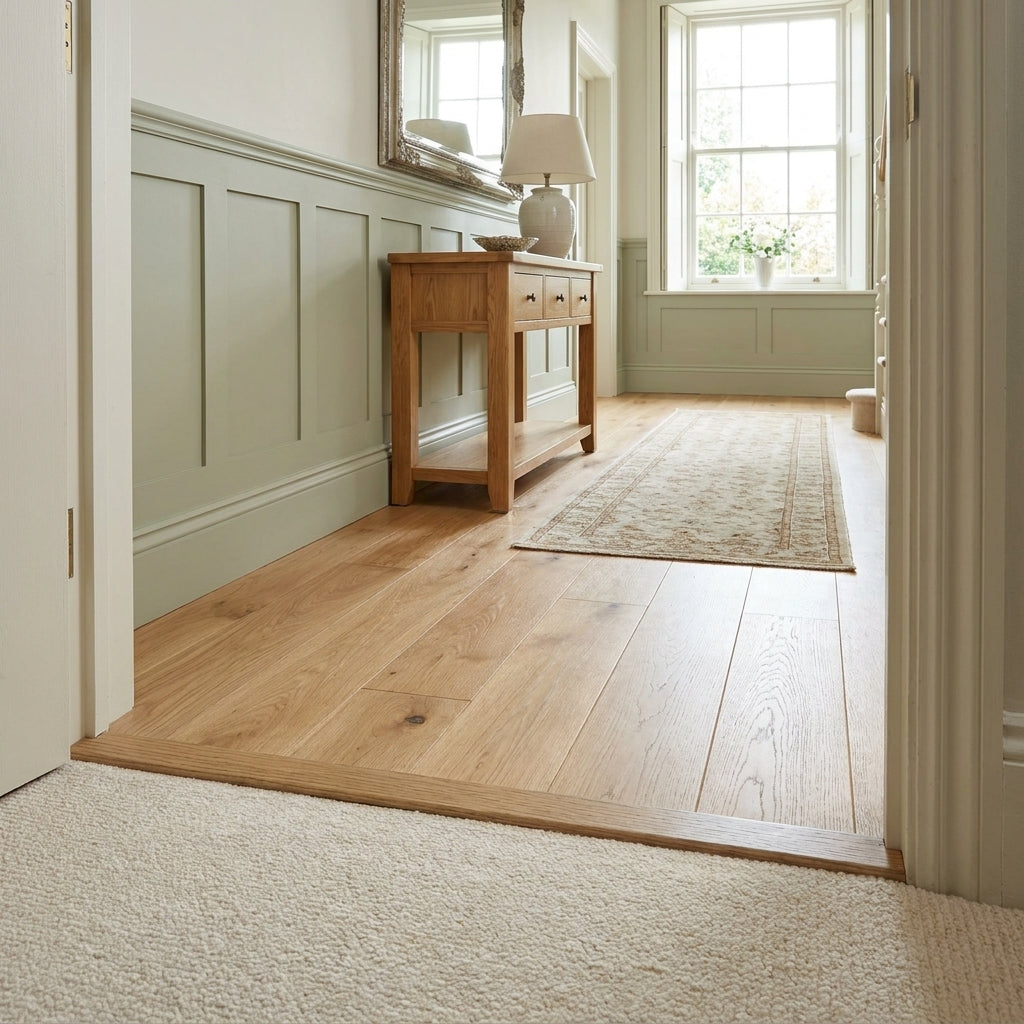 1m Laminate End Door Profile, Medium Oak Finish, 11.5mm Thickness