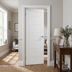 Internal White Primed Pedrena 7 Panel Door, Made-to-Measure, Semi-Solid Core