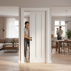 Premium White Primed Internal 3 Panel Framed Pocket Door Set for Modern Interiors - Image 2