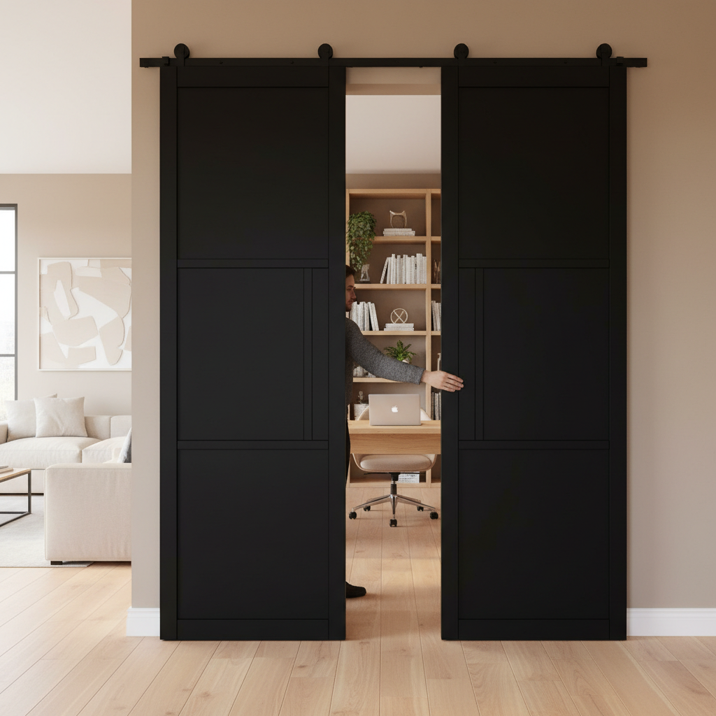 Premium High-Performance Double Doors with Top Mount Track System, Soft Close Option, and Flush Pulls for Stylish Interior Design