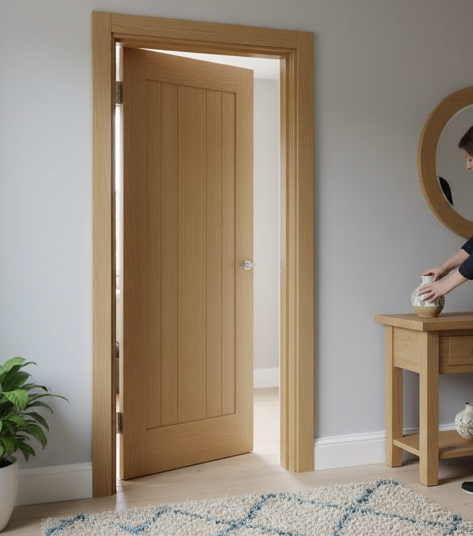 Premium Solid Oak Bronx Architrave - Unfinished 3" Profile for Custom Finishing - High-Quality Professional Grade for Industrial and Commercial App...