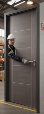 Premium Medium Grey Laminated Fire Door with 30-Minute Certification for Modern Interiors