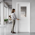Premium Internal Primed Elegance Henley Glazed Door with Clear Glass Pane and Engineered Core Construction