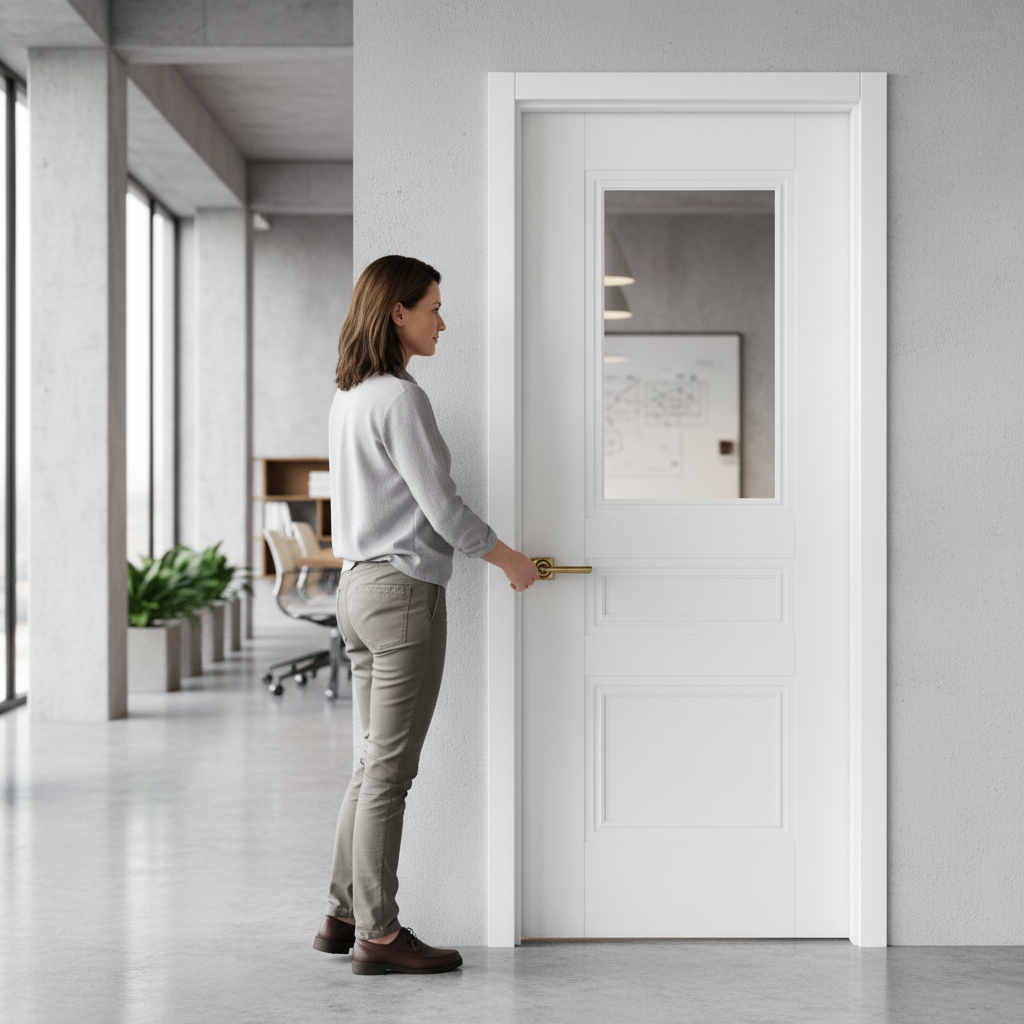 Premium Internal Primed Elegance Henley Glazed Door with Clear Glass Pane and Engineered Core Construction