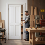 Premium Internal White Primed 4 Panel Door Pair - Elegant Design with 35mm Thickness for Modern Homes