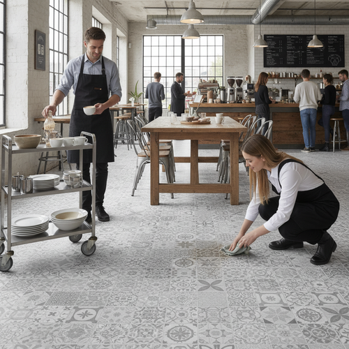 Premium 5mm Embossed Purecoat Rigid Core Vinyl Flooring with Angle-Tight Click Installation and Built-in Cork Underlay for Sound Insulation - Image 2