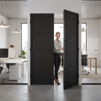 Premium Industrial Style Door Pair with Solid Engineered Core, Prefinished Black for Sleek Modern Interiors