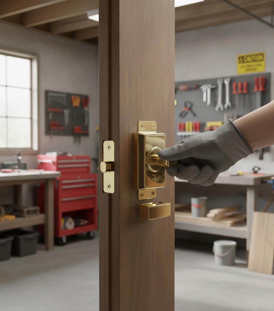 Premium 60mm Rim Cylinder Night Latch with Hold Open Facility and 3 Keys for Easy Operation