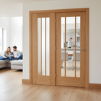 Premium Single Door Room Divider with Side Panel - Clear Glazed Design for Modern and Traditional Homes