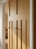 Internal 1930's Style Oak Pair Door, Unfinished, Solid Core - detail view