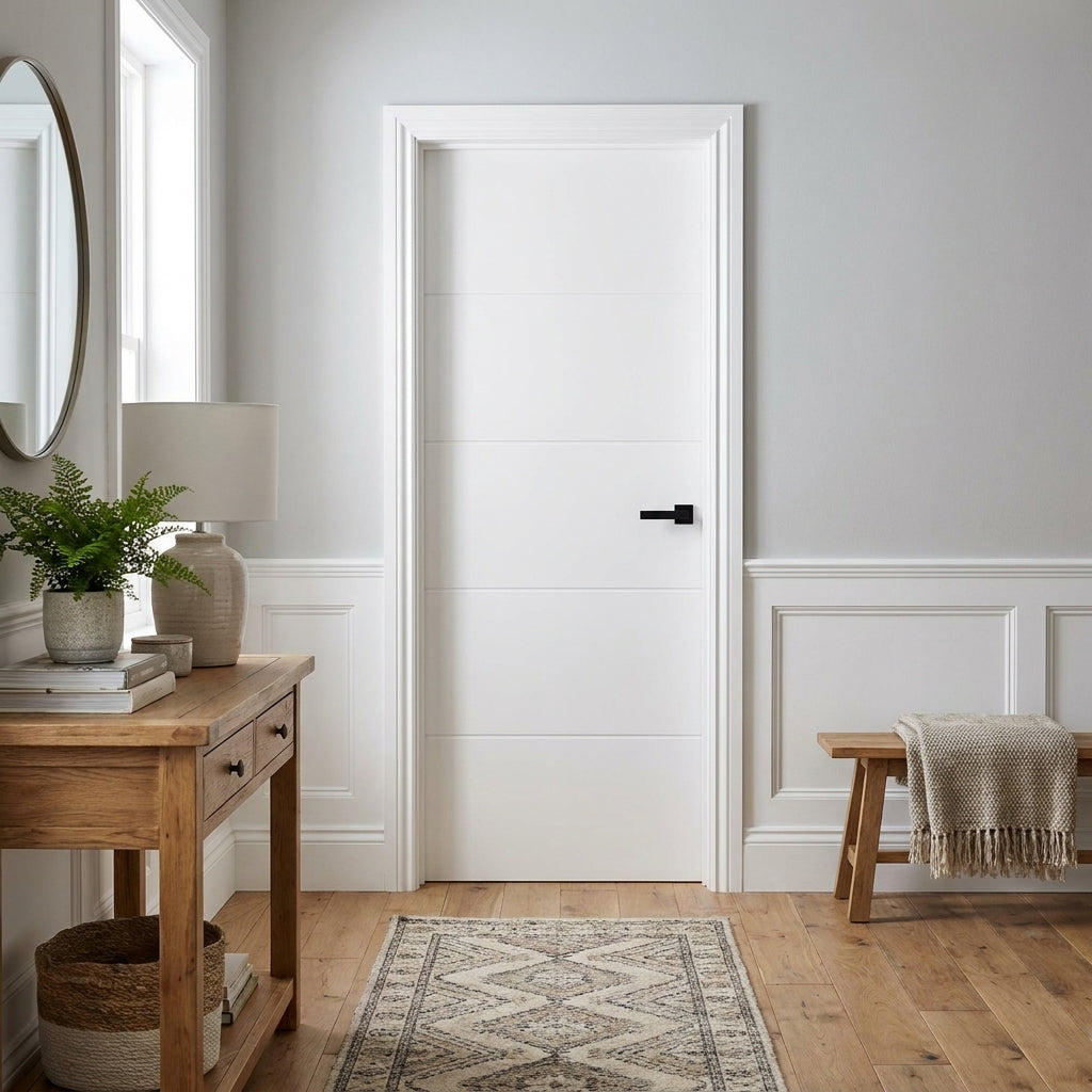 Internal White Smooth Horizontal 5 Panel Door Primed Finish