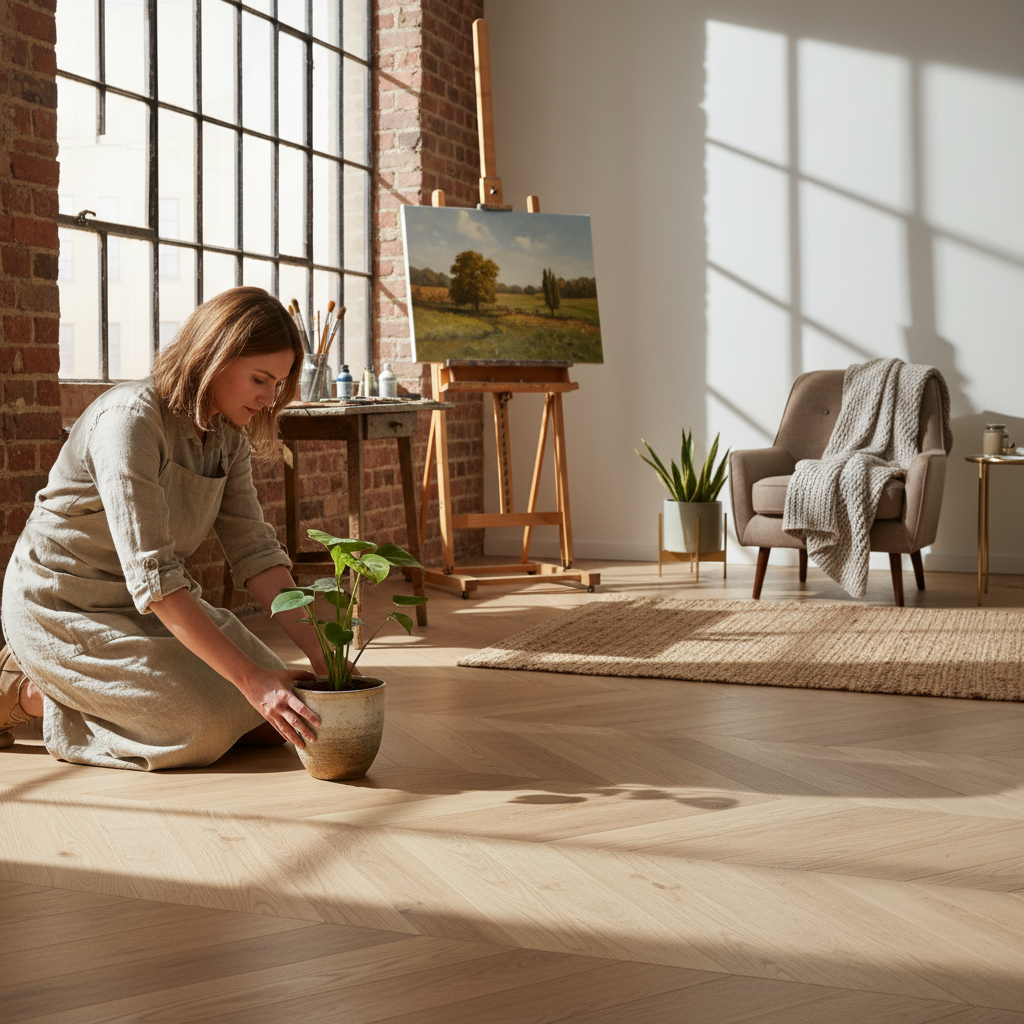 Premium 14mm Light Brushed 5G Click Engineered Real Wood Flooring - Natural Oak with UV Oil Finish for Easy Installation and Durability