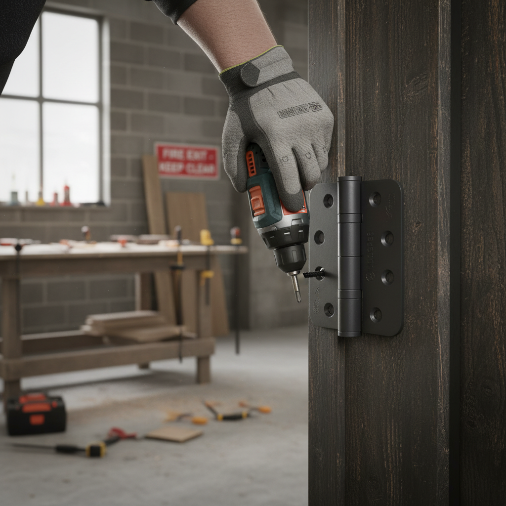 Premium 100mm Fire Rated Ball Bearing Radius Hinge Pair - Matt Black Finish for Durable Interior Doors