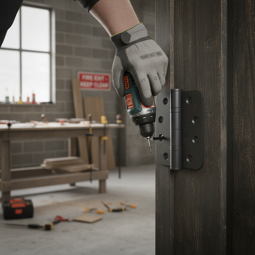 Premium 100mm Fire Rated Ball Bearing Radius Hinge Pair - Matt Black Finish for Durable Interior Doors