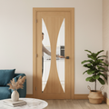 Premium Clear Glazed Interior Oak Door with Solid Core and Toughened Glass for Contemporary Interiors