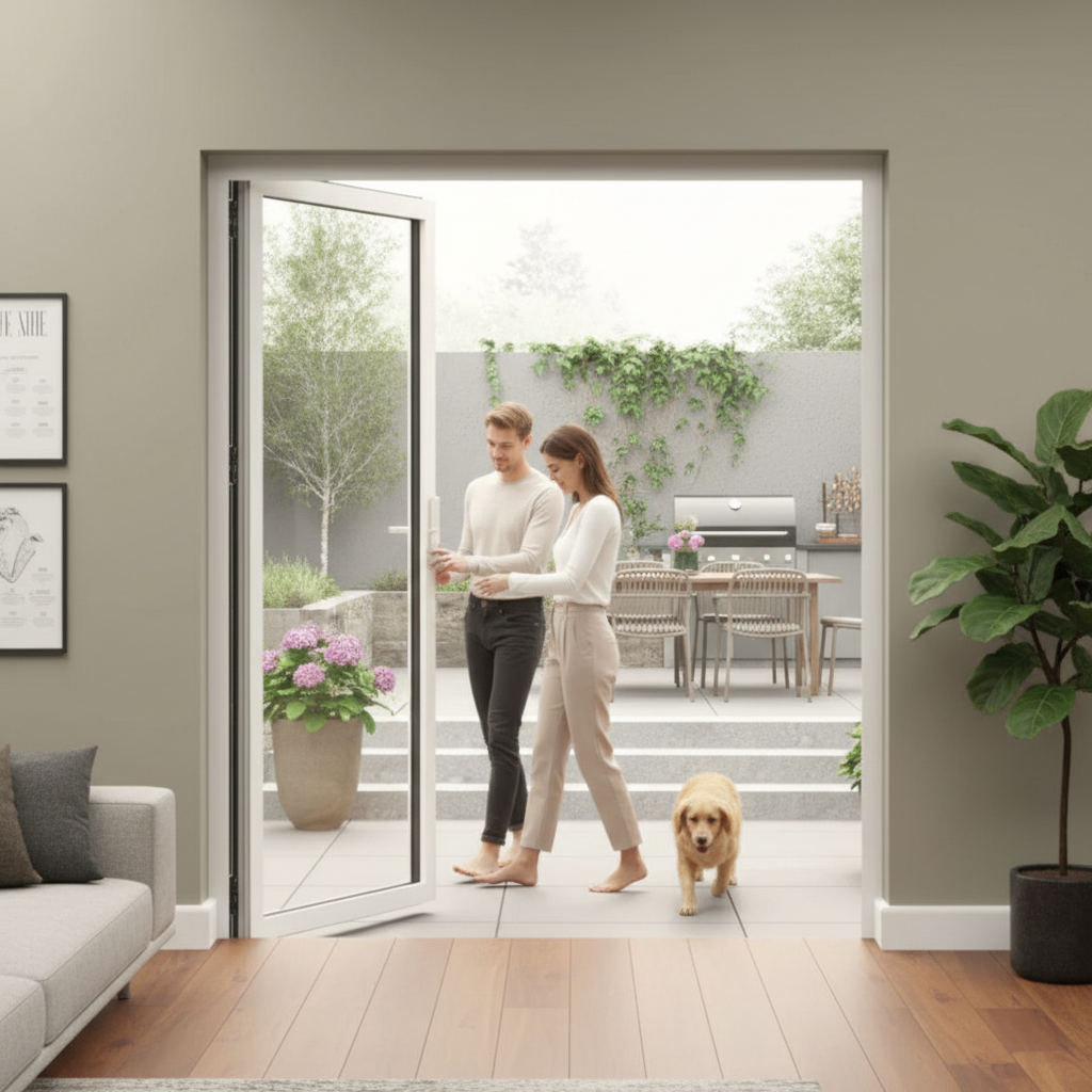 Premium 6ft Slimline Aluminium Bifold Doors with Double Glazed Low-E Glass and Enhanced Security Features