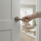 Premium Satin Nickel Door Handle Pack with Stylish Ribbed Lever and Hinges for Versatile Use