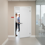 Premium White Laminate Fire Door with Classic Cottage Design for Stylish Interiors