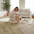 Premium Foundation Herringbone 5mm Anti-Microbial Rigid Core Vinyl Flooring with UV Coating for Moisture-Prone Areas