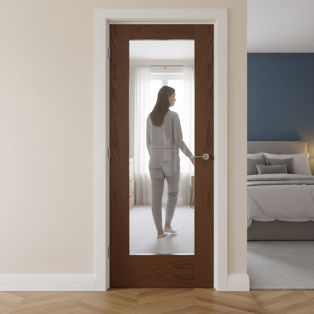Premium Internal Pattern 10 Clear Glazed Door with Oak Veneer Finish for Enhanced Light Flow and Style
