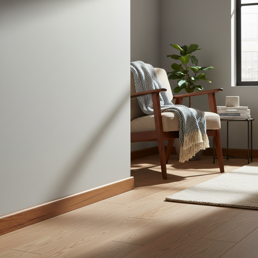 Premium Carbonised Strand Woven Bamboo Skirting Board - 1.85m Lacquered Finish for Elegant Flooring Enhancement