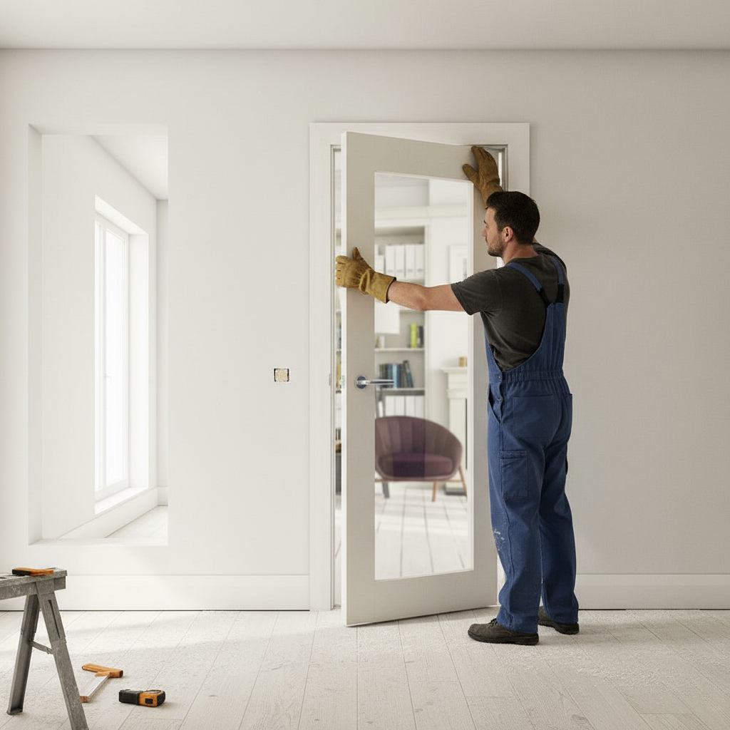 Premium Shaker Style Clear Glazed Door with Solid Core for Strength and Stability - 10 Year Warranty