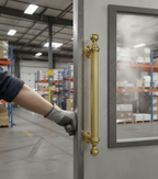 Premium Reeded Grip Pull Handle with Ball Finials for Heavy Duty Use in Commercial and Domestic Settings - 494mm Overall Length