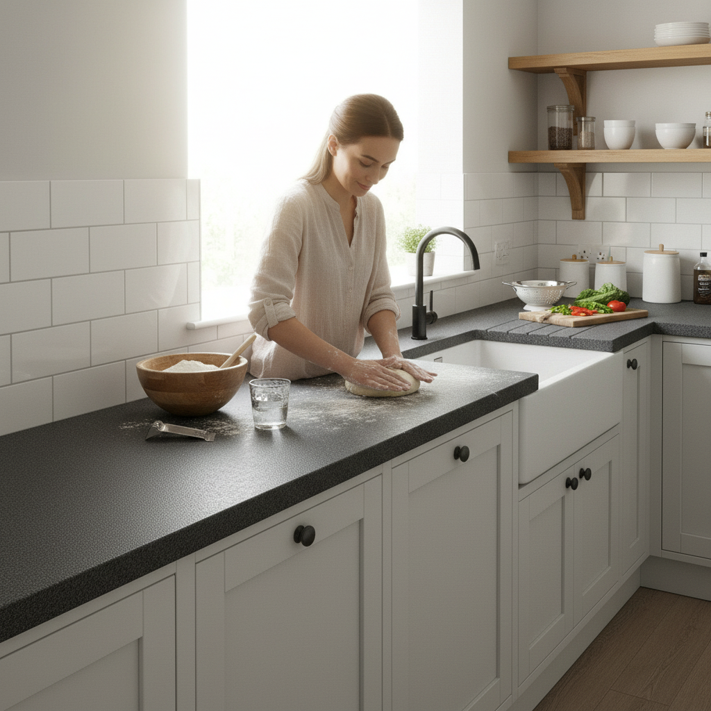 Rounded Edge Laminate Worktop 3000mm x 600mm x 28mm - Durable, Stylish, and Easy to Install for Modern Kitchens - Image 2