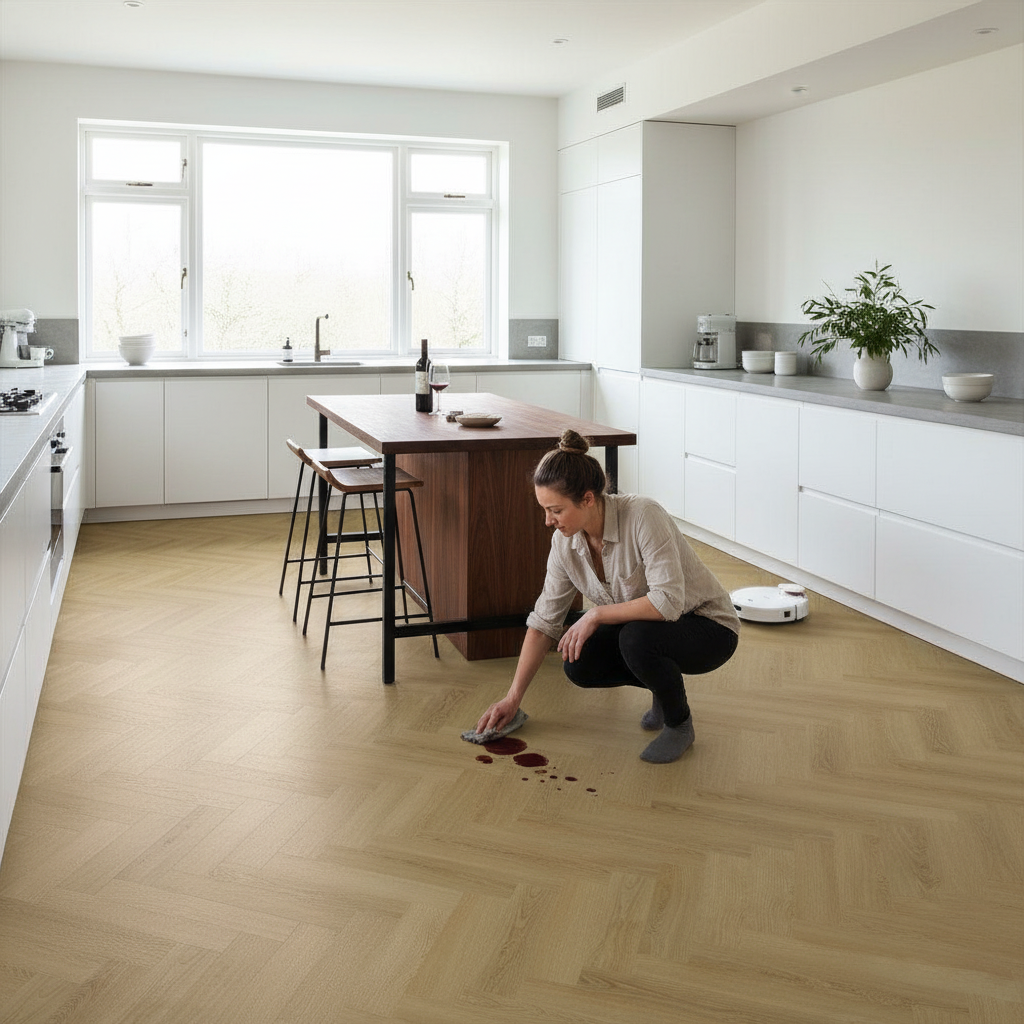 Premium Herringbone Rigid Core Vinyl Flooring 5mm Embossed Finish with Durable Wear Layer for High Traffic Areas - Image 2