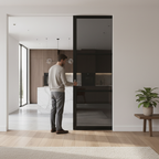 Premium 3L Tinted Glazed Flush Pocket Door Set with No Bottom Track and Space-Saving Design
