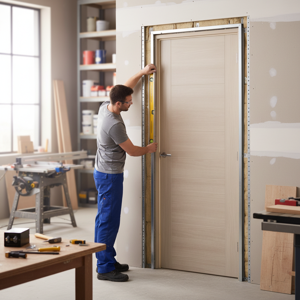 Premium Internal FD30 Fire Door with Contemporary Design and Ladder Style Panels