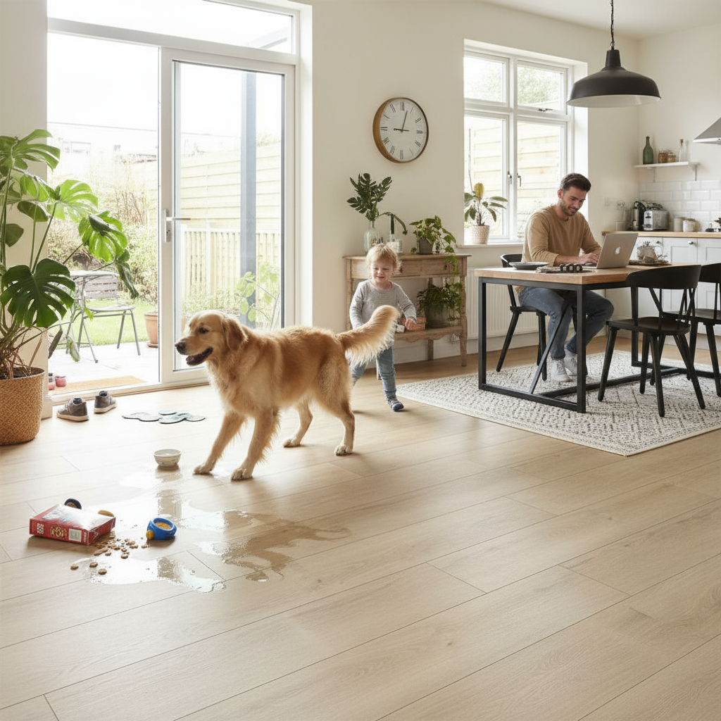 Premium 5mm Embossed UV Coated Rigid Core Vinyl Flooring with Oak Effect - Durable, Waterproof and Antimicrobial for Residential and Commercial Use - Image 2