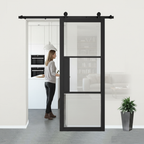 Premium Clear Glazed Door with Top Hung Sliding Track System - Ideal for Barn Conversions and Unique Home Features