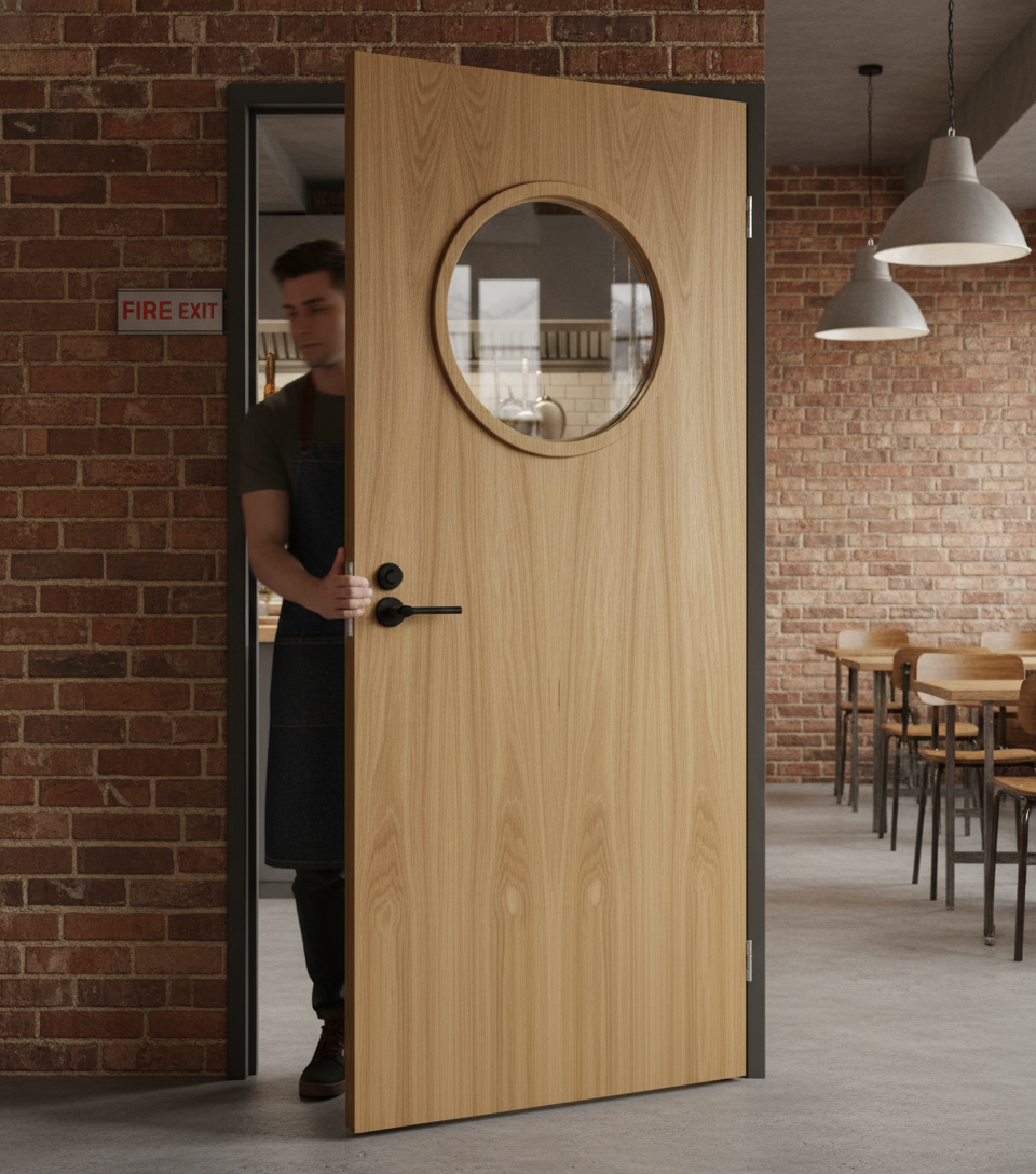 Premium Custom Made Internal FD30 Porthole Clear Glazed Fire Door for Safety and Elegance