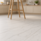 Matt Rigid Core LVT Flooring in Carrara Marble - 6mm Thickness - detail view